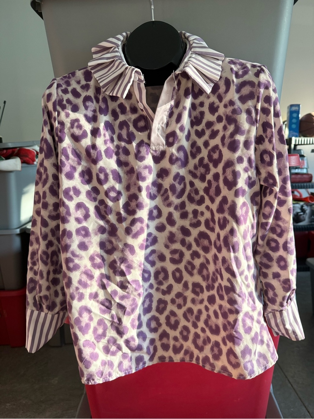 Purple Leopard Print Long-Sleeve Top p30